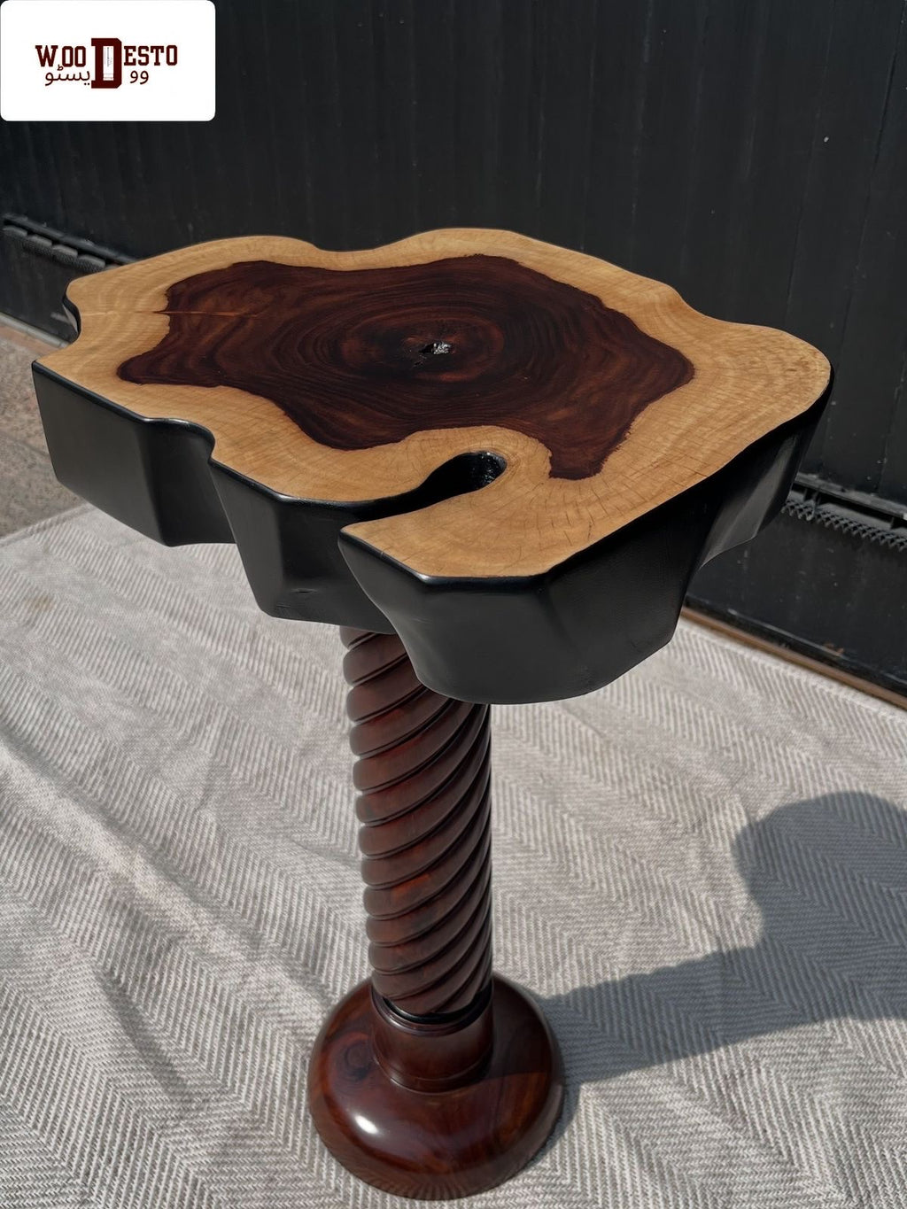 "Spiral Wooden" End Table