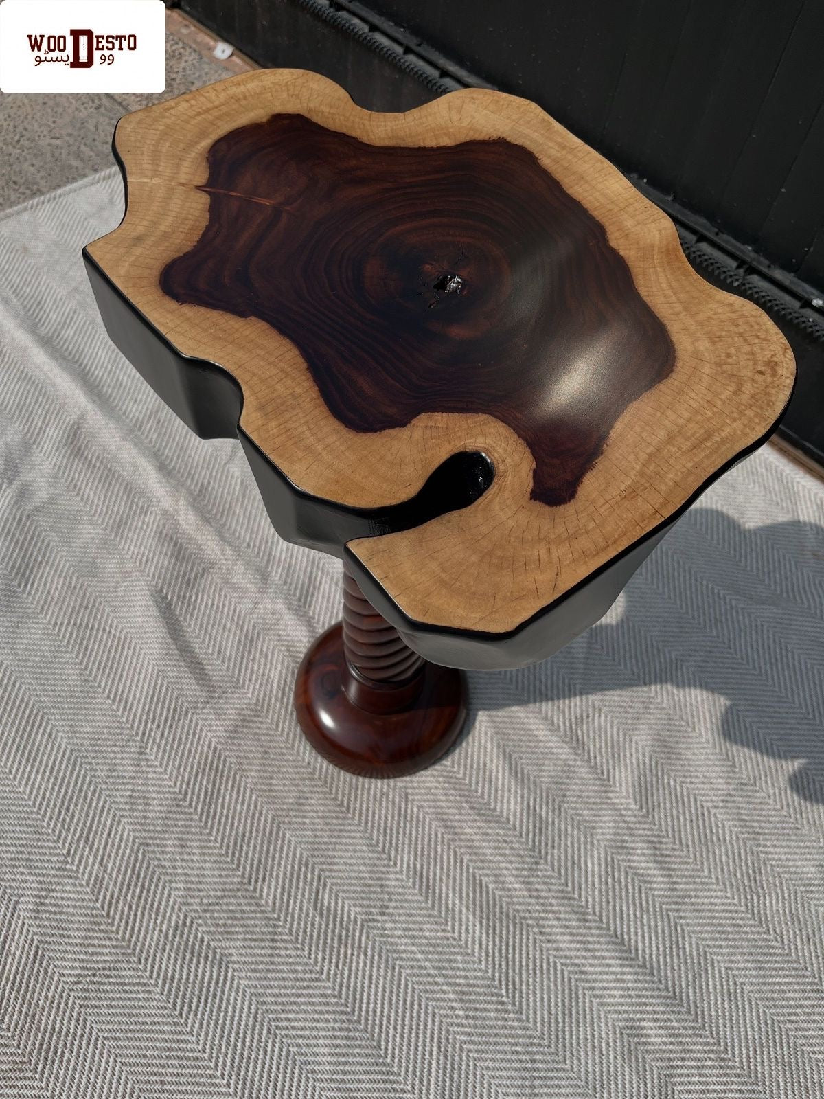 "Spiral Wooden" End Table