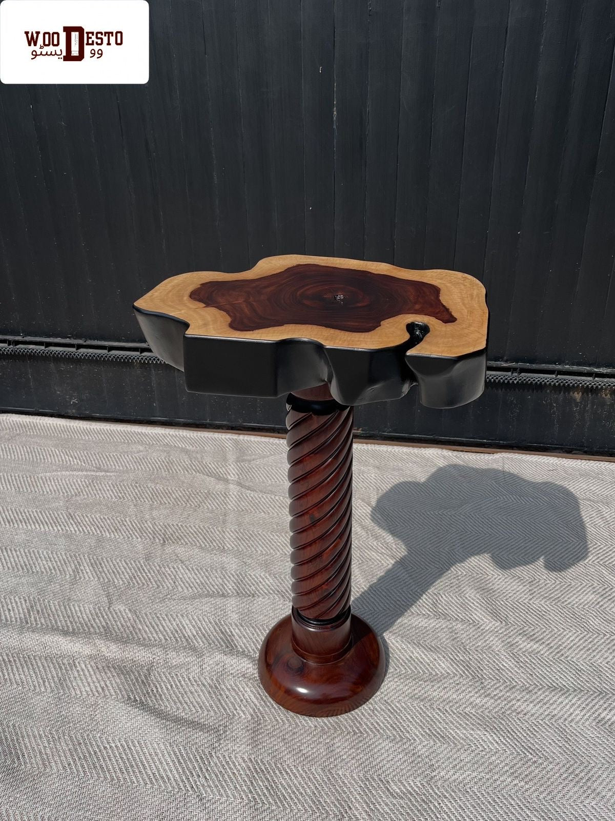 "Spiral Wooden" End Table