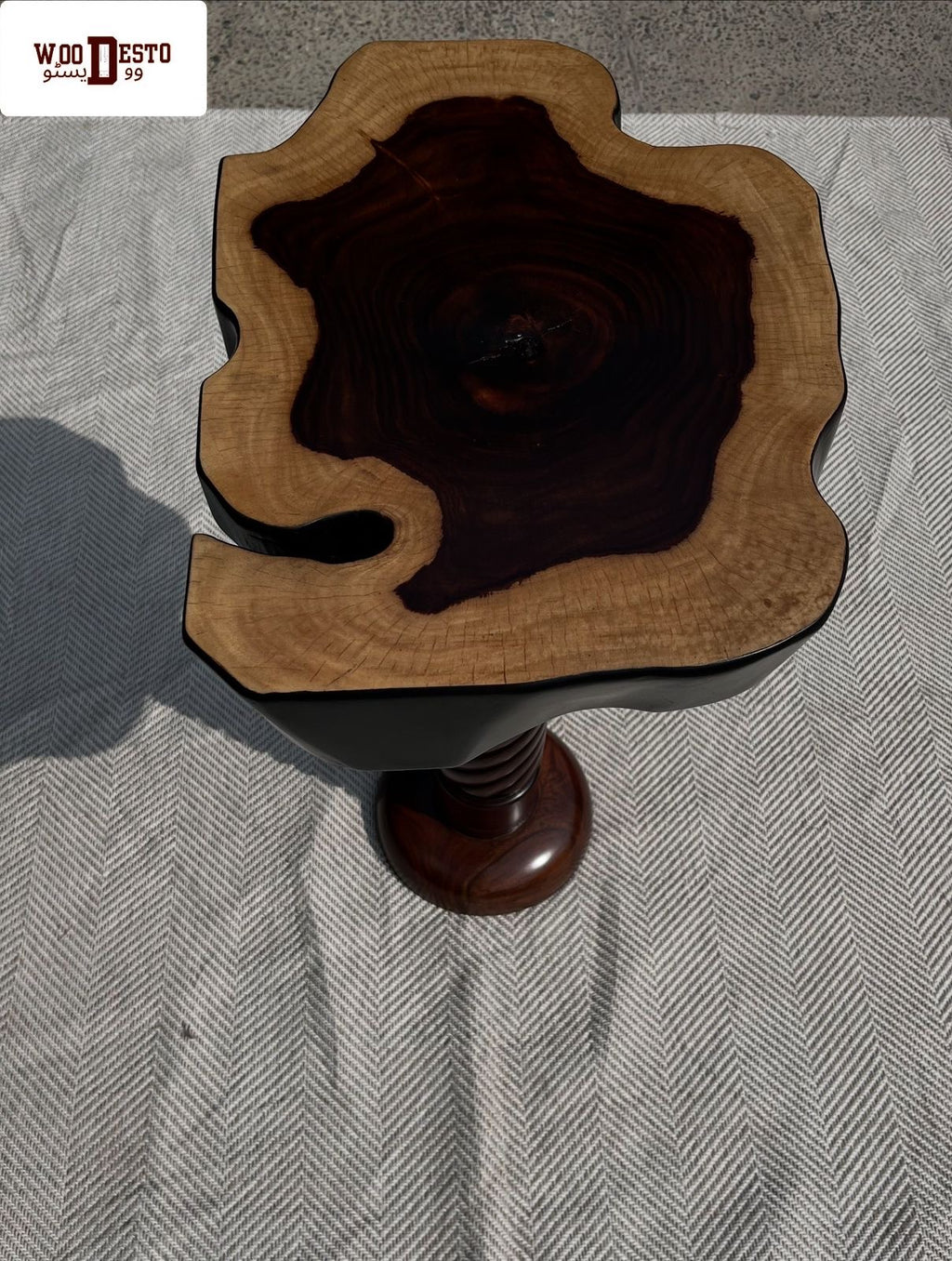 "Spiral Wooden" End Table