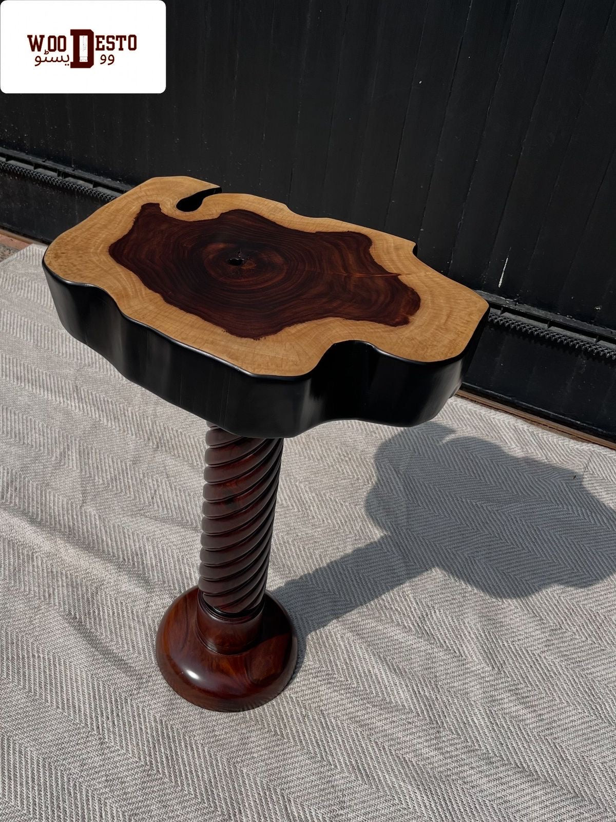 "Spiral Wooden" End Table
