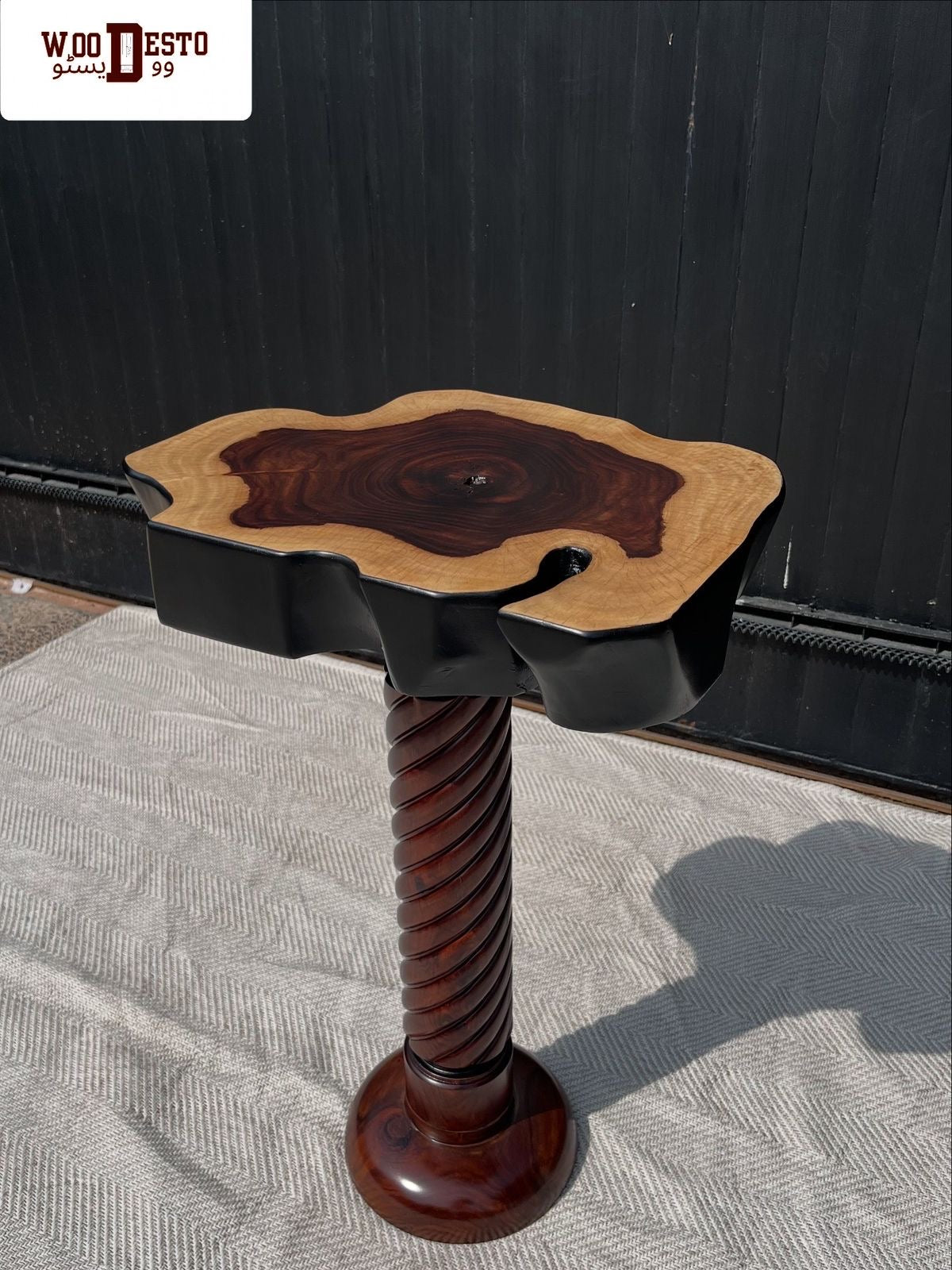 "Spiral Wooden" End Table