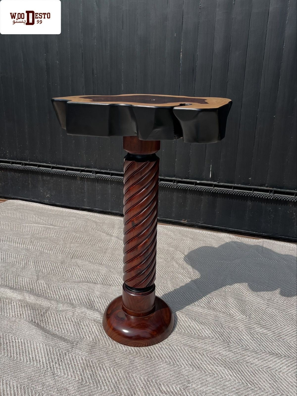 "Spiral Wooden" End Table